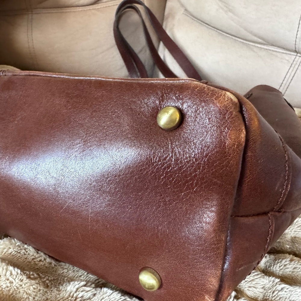 Patricia Nash Leather Drawstring Witney Tote - Distressed British Tan - Picture 6 of 12